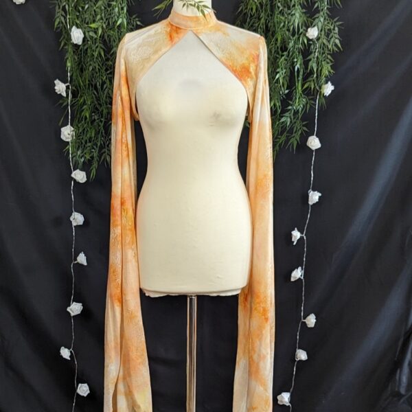 creation-bolero-manche-longue-elfique-orange-synthetique-meami-couture-creation